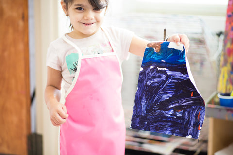 pink child apron