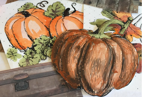 pumpkin watercolor art