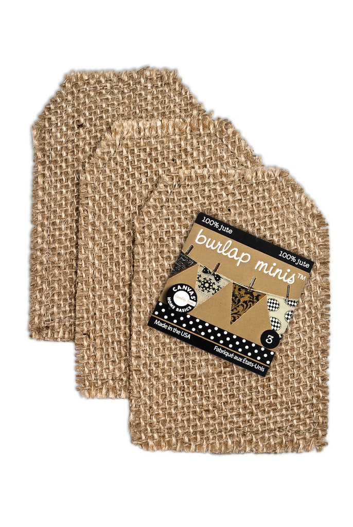 Burlap Mini Shapes - Tag (3 pieces)