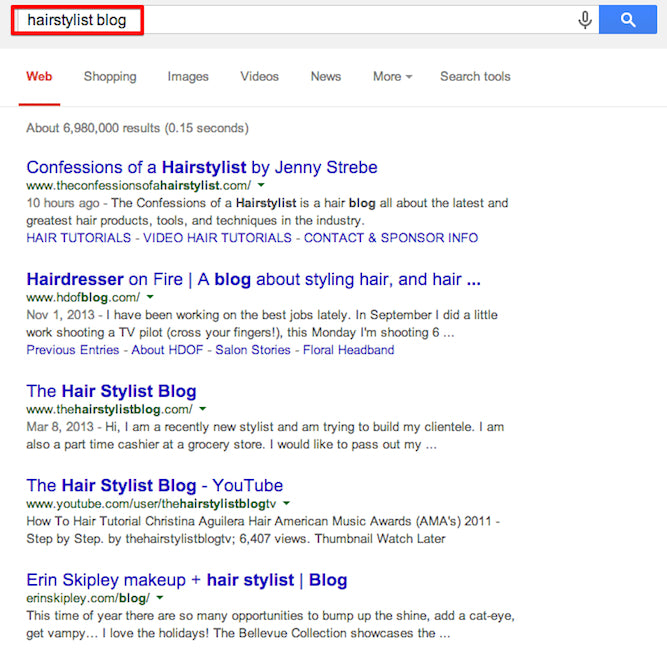 google recherche blogues