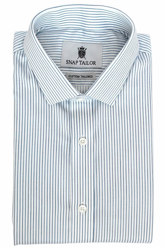 white pinstripe dress shirt