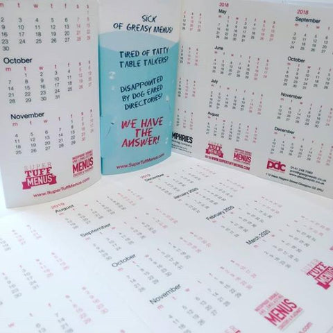 Three sided table talker calendars