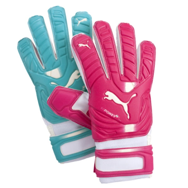 puma football gloves pink and blue