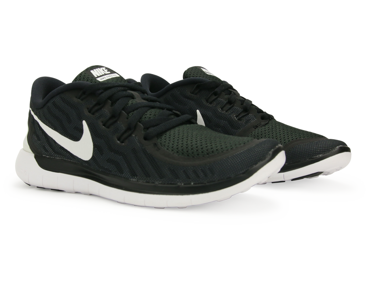 dividir Centralizar superstición Nike Women's Free 5.0 Running Shoes Black/White/Dark Grey