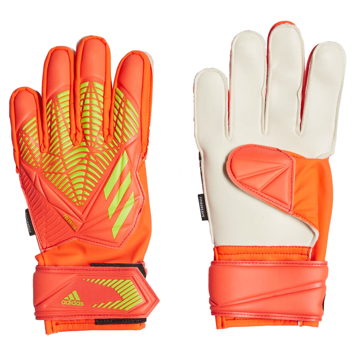 adidas Kids Predator Edge Match Fingersave Goalkeeper Gloves Solar Red/Solar
