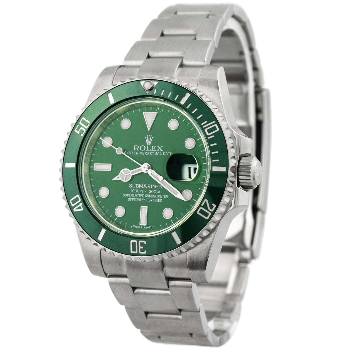 Men's Submariner "Hulk" Stainless Steel 40mm Green Dot Dial Watch Reference #: 116610LV Happy Jewelers