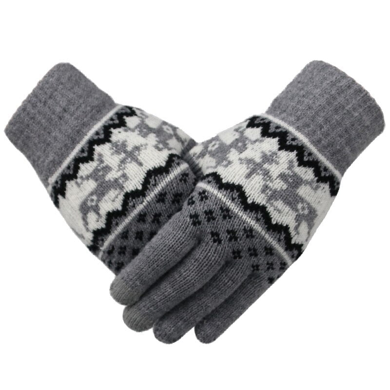 womens black knit gloves