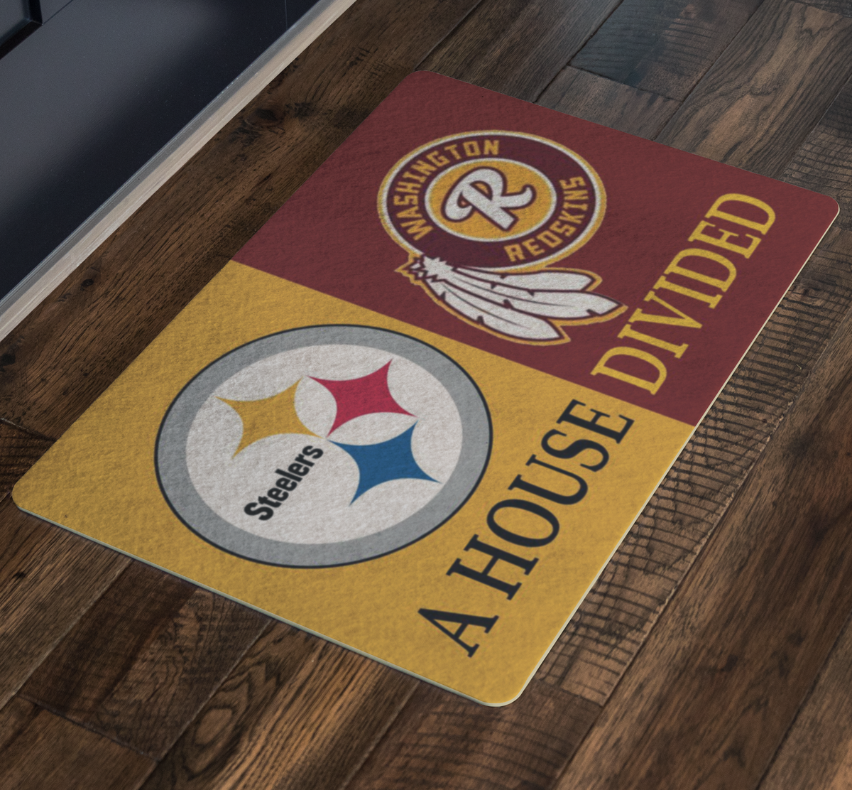 Pittsburgh Steelers And Washington Redskins Football Doormat