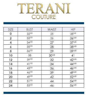 By Terani Couture Size Chart