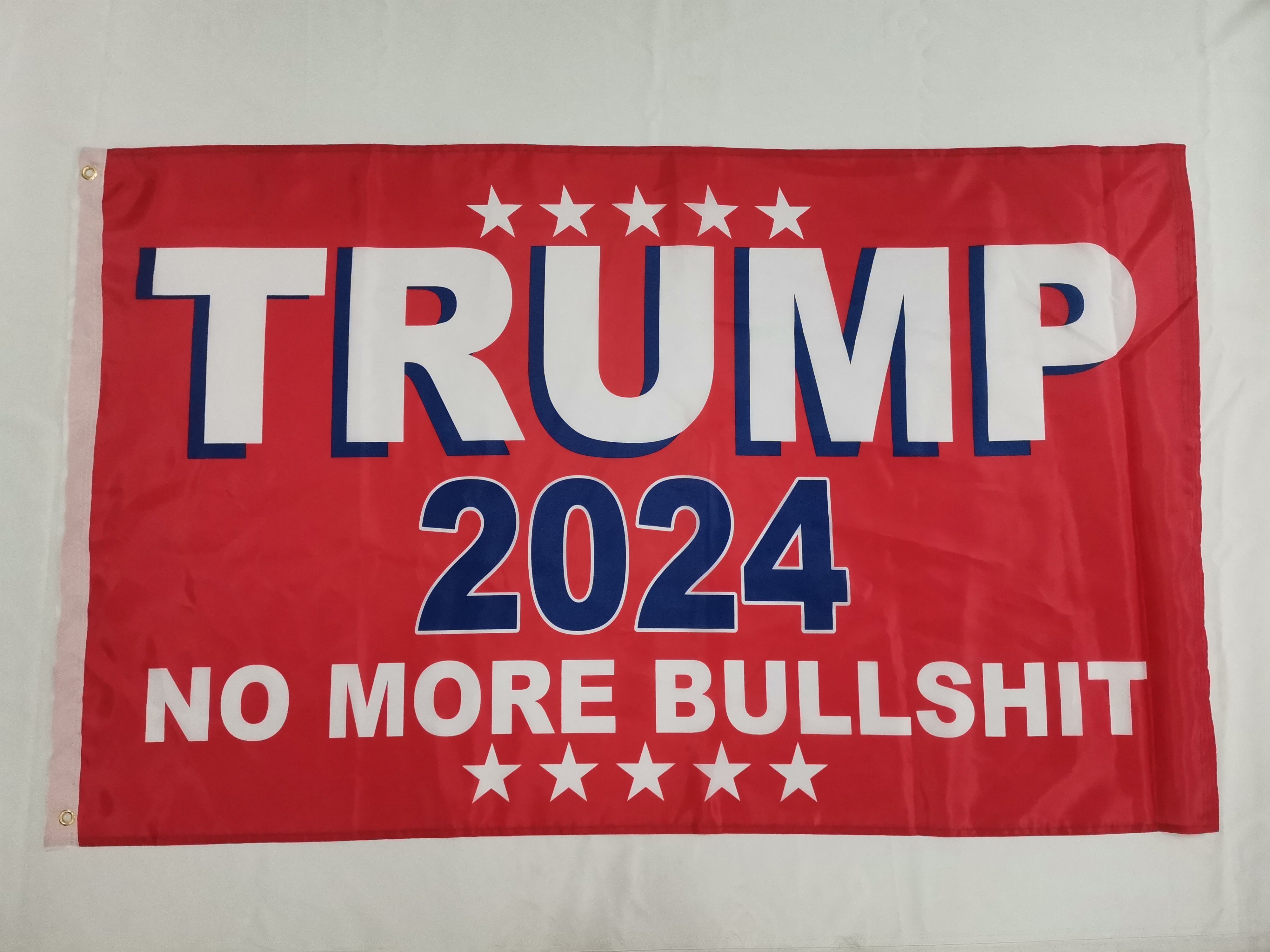 Trump 2024 No More Bullshit Red 3x5 Rough Tex 150d Nylon Double Sided