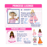 Personalized Princess License ID's for little girls