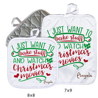 Christmas Pot Holders - Personalized Bake Stuff and Watch Christmas Movies