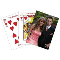 any personal photo can be printed on the face of the canasta cards