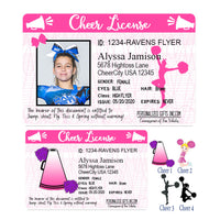 Fun Cheerleader License  Completely Customizable  Let us know how you want it set up.