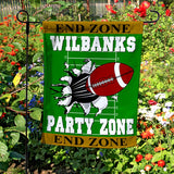 Football Party Zone Custom Welcome Flag Personalized with 2 lines of text