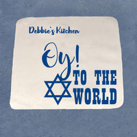 Custom Hand or Face Towels for Hanukkah with Funny Oy To The World and your custom text