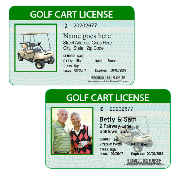 Golf Cart Joke Pretend License Novelty Parody Gift