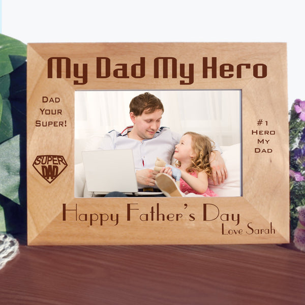 My Dad My Hero picture frame with wide photo
