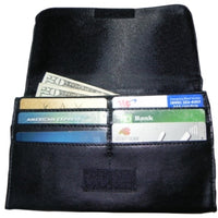 inside wallet with credit card and cash compartments