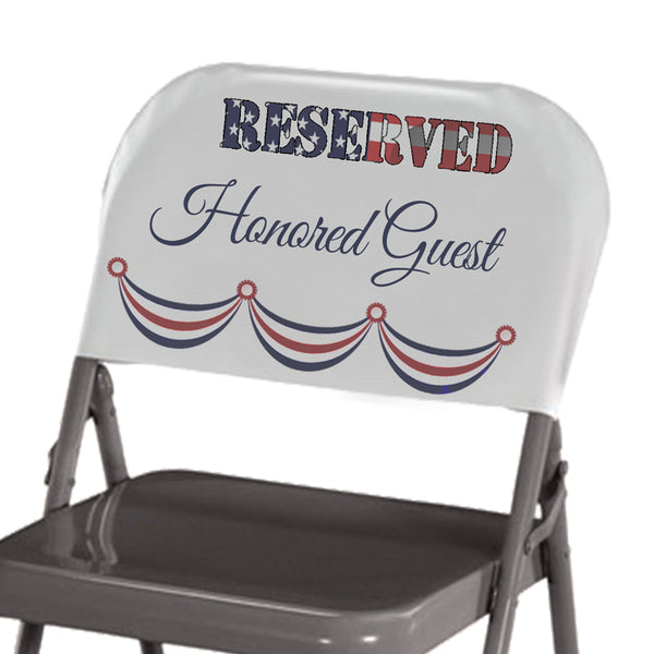 Personalized Reserved Seat Back Cover with Flag filled Reserved and custom text