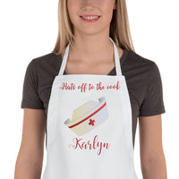Nurse cap design apron with your custom text above and below image