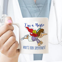 I'm a nurse flying superhero design mug 