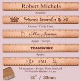 Maple Rulers showing different forms of personalization and insigneas