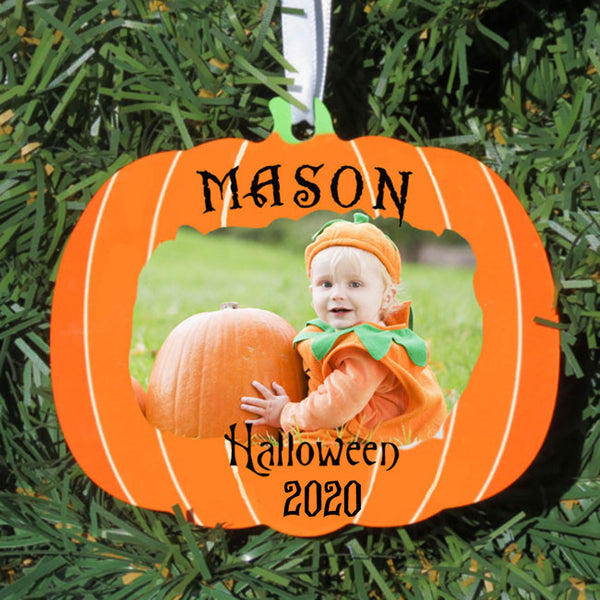 Pumpkin Halloween Christmas Ornament With Your Photo
