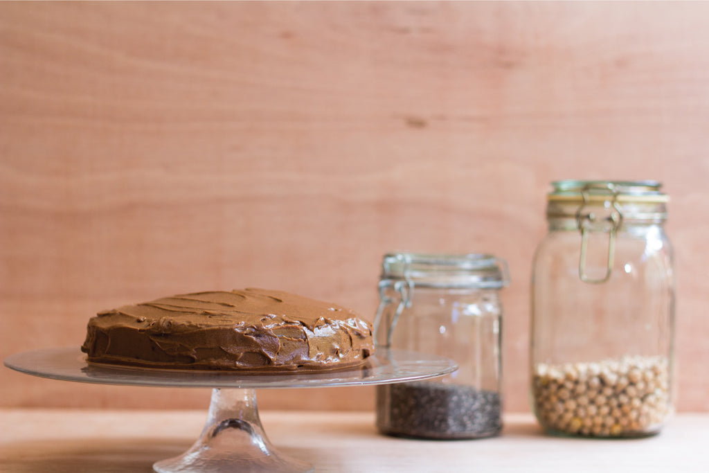 Chocolate Chickpea Cake with Avocado & Cacao Icing 