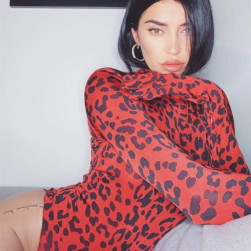 red leopard bodysuit