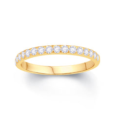 18CT YELLOW GOLD TRIANGLE CLAW 0.25CT DIAMOND WEDDING RING