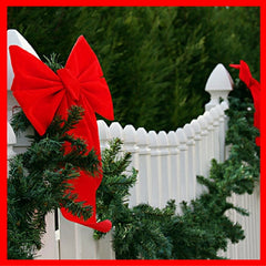 Christmas garland on fence