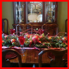 Christmas garland as table decoration