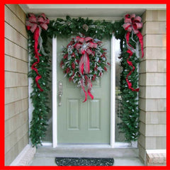 Christmas garland on front door