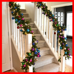 Christmas garland on staircase