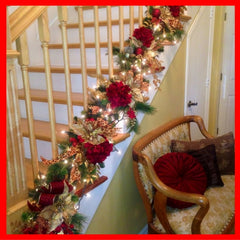 Christmas garlands on spindles