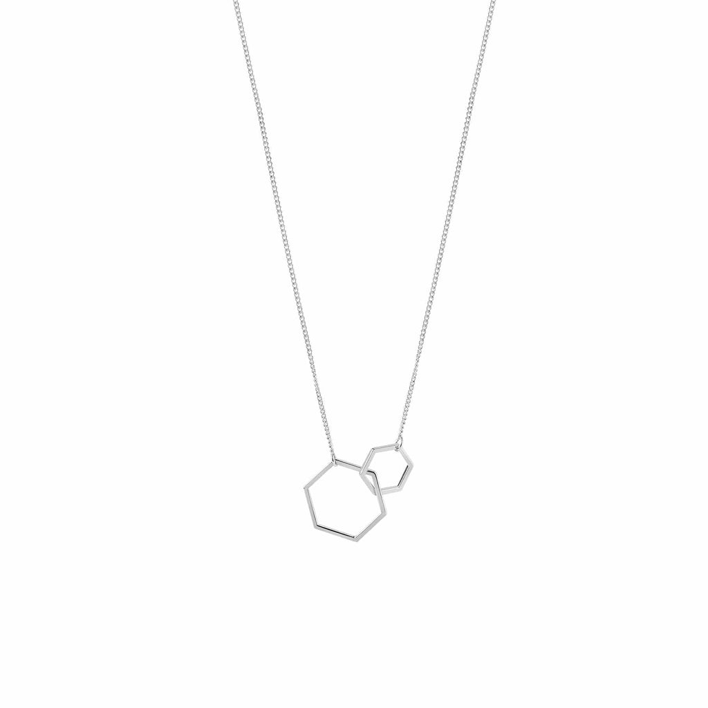 double hexagon necklace