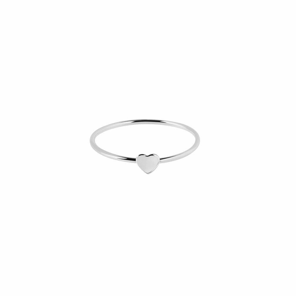 small silver heart ring