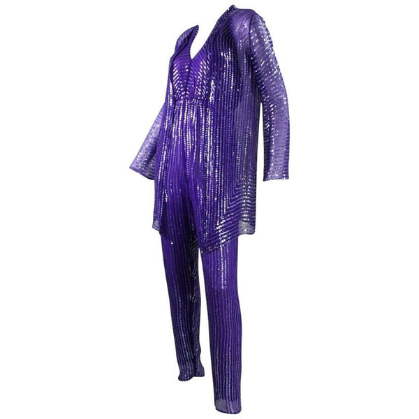 purple silk jumpsuit