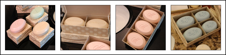 Our Signature Soap bars - scented personalized engraved soaps  in 8 great fragrances