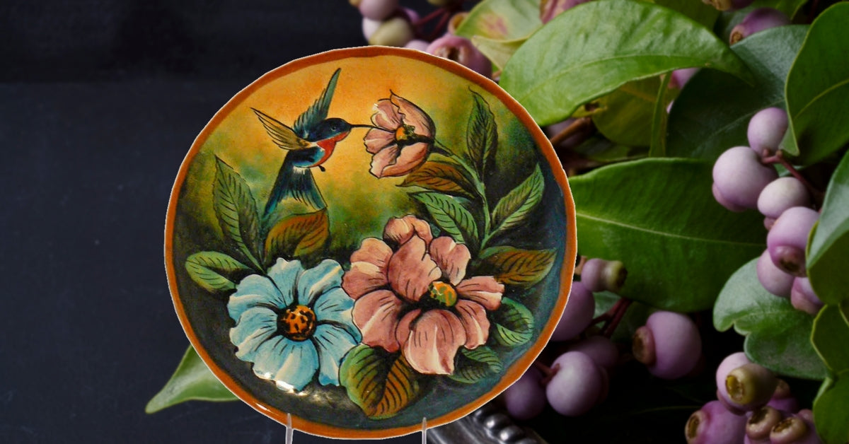 Rustica Gift & Talavera Pottery Hummingbird Colibri collection of authentic Mexican Majolica Tableware and dinner plates