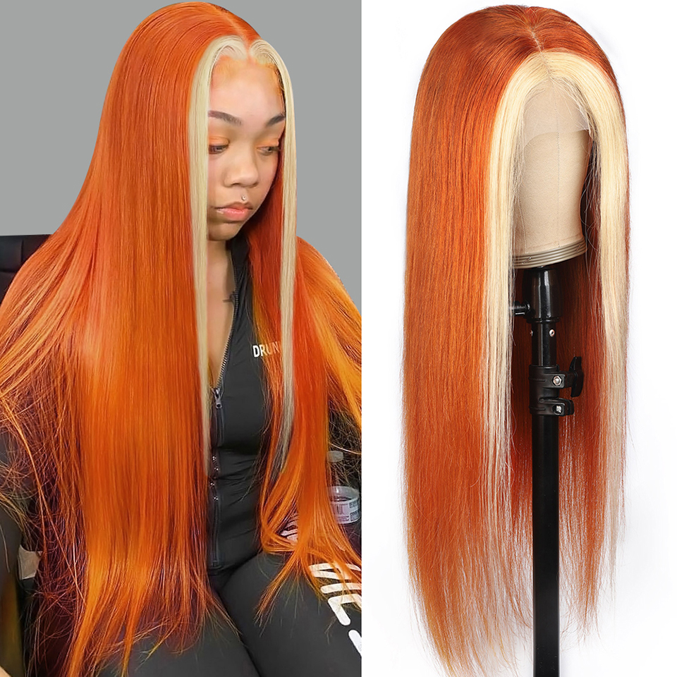 nyhed agitation Nøjagtighed Ginger with 613 Blonde Highlights Straight 4X4 13X4 13x1x4 Lace Front –  Lumiere hair