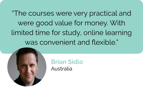 Learning online with Contented copy writing and web accessibility courses is convenient, affordable and good value says Brian from Australia