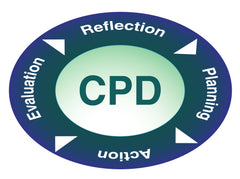 CPD cycle: Planning, Action, Evaluation, Reflection.
