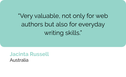 Jacinta Russell, Australian Council: Contented courses are very valuable, not only for web content authors but also for everyday business writing skills and copy writing skills