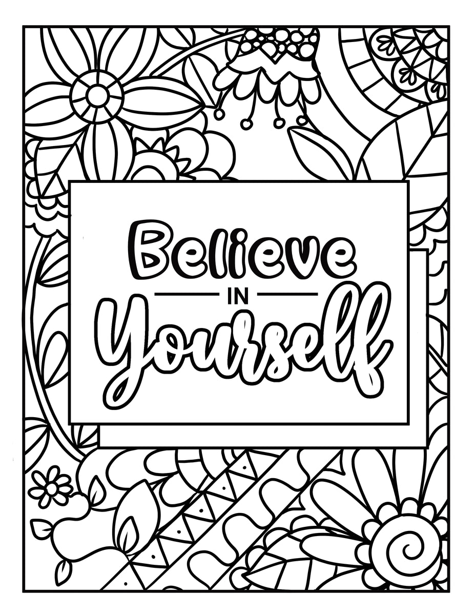 Inspirational Quote Coloring Pages 20 Pages