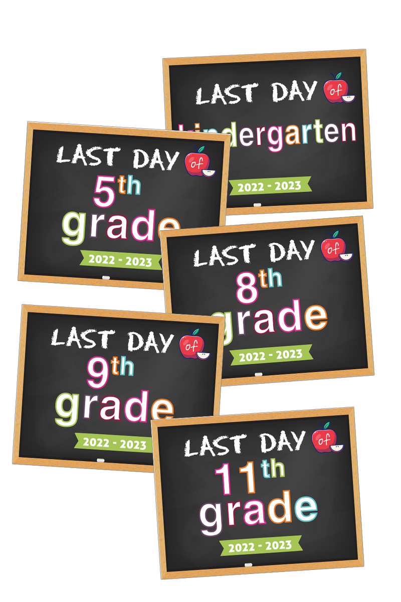 20222025 Last Day of School Signs (Chalkboard Style) Freebie Finding Mom