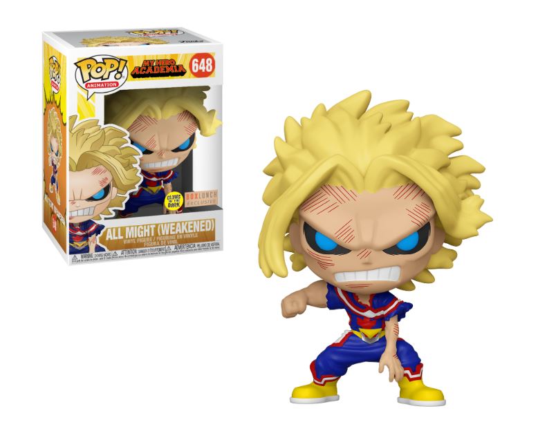 all might weakened funko pop boxlunch