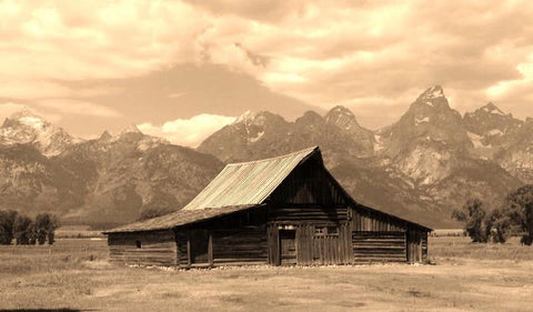 Sepia Barn Idaho On River Time