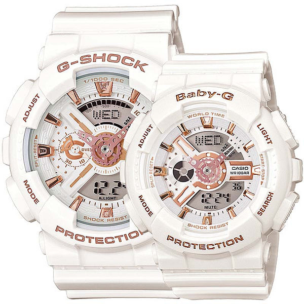 white and pink g shock